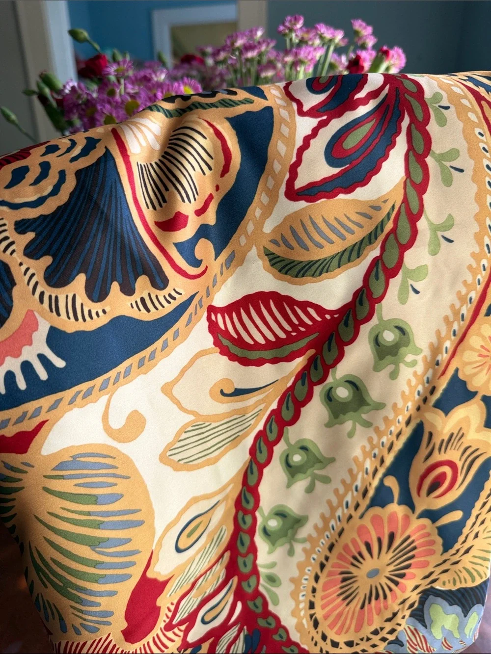 Pier 1 Multicolor Paisley Drapery Panel Size 85x54